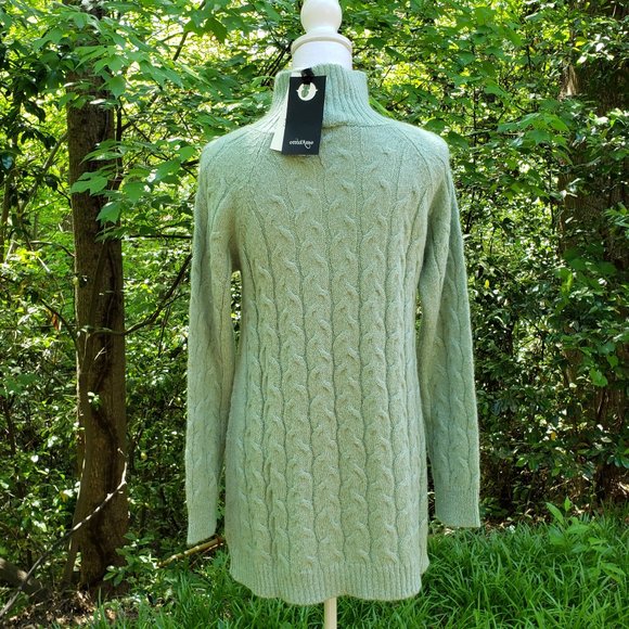 OTTOD'AME Turtleneck Long Sweater in Light Green Size Small US 6 - Picture 10 of 11